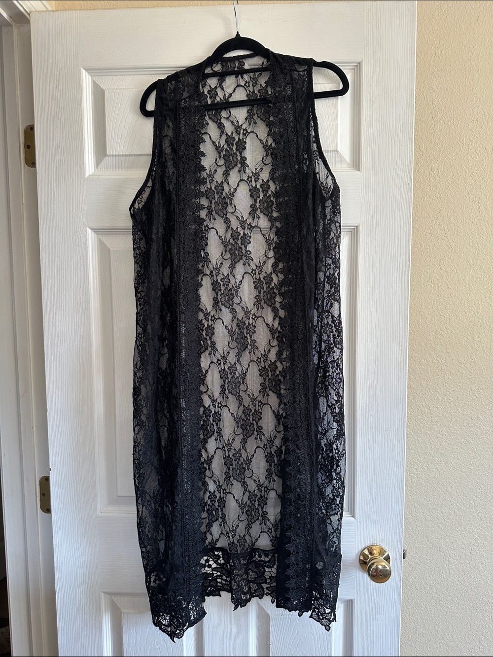 Black Lace Sheer Long Robe - Women Intimates & Sleepwear